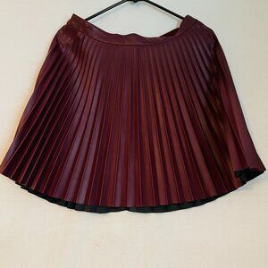 New Express Burgundy Pleated Mini Skirt – Size 6 | Zipper Closure Women's Skirt